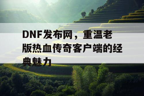 DNF发布网，重温老版热血传奇客户端的经典魅力