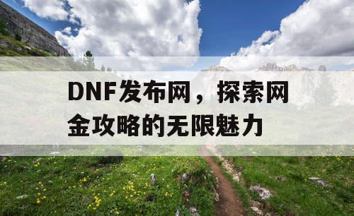 DNF发布网，探索网金攻略的无限魅力