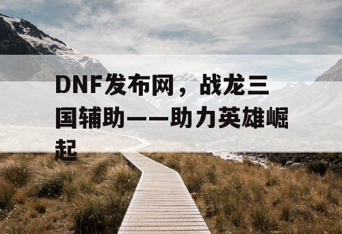 DNF发布网，战龙三国辅助——助力英雄崛起