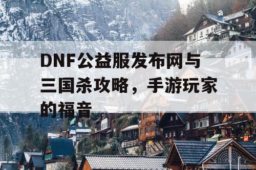 DNF公益服发布网与三国杀攻略，手游玩家的福音