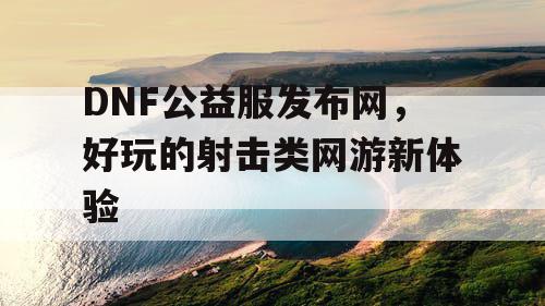 DNF公益服发布网，好玩的射击类网游新体验