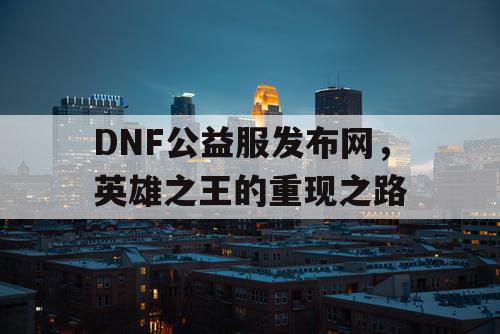 DNF公益服发布网，英雄之王的重现之路